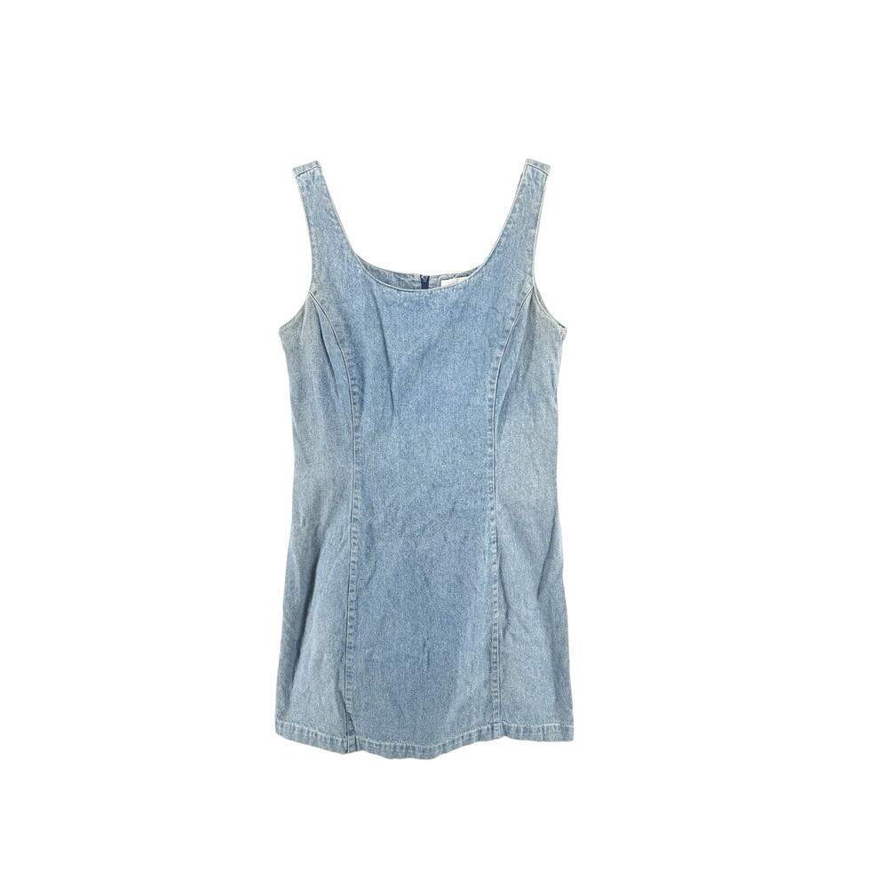 Harlow Light Denim Jumper Romper Overall Dress Size 8 Fitted Zip Back